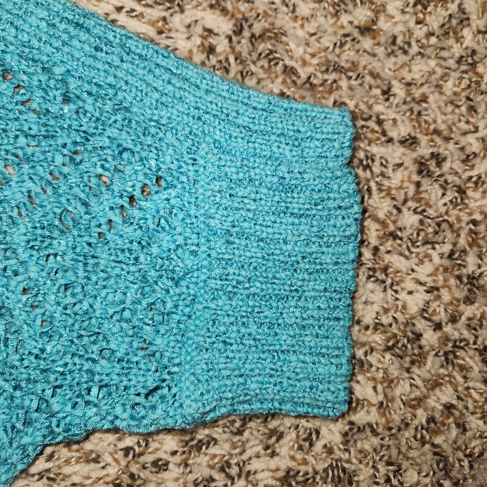 Chico Brand Turquoise Knit Sweater for Women SIZE 2 - Picture 9 of 13